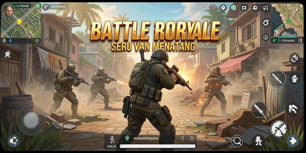 Tangkapan layar gameplay 369ZK menampilkan aksi Battle Royale yang intens.