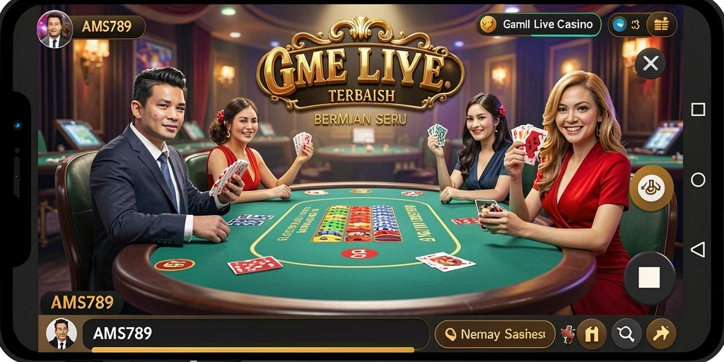 Tampilan menarik dari gameplay Live Casino AMS789 yang mengasyikkan.