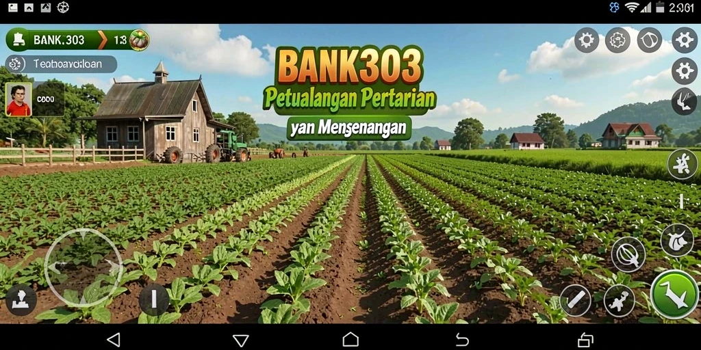 Tampilan menarik dari gameplay BANK303 yang penuh warna dan aktivitas pertanian.