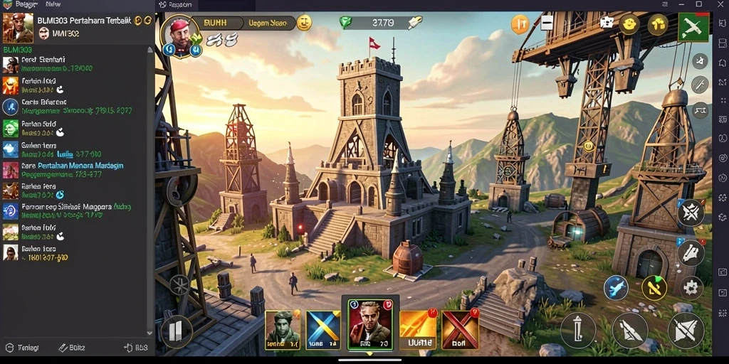 Screenshot gameplay BUMI303 menampilkan aksi menara pertahanan yang seru.
