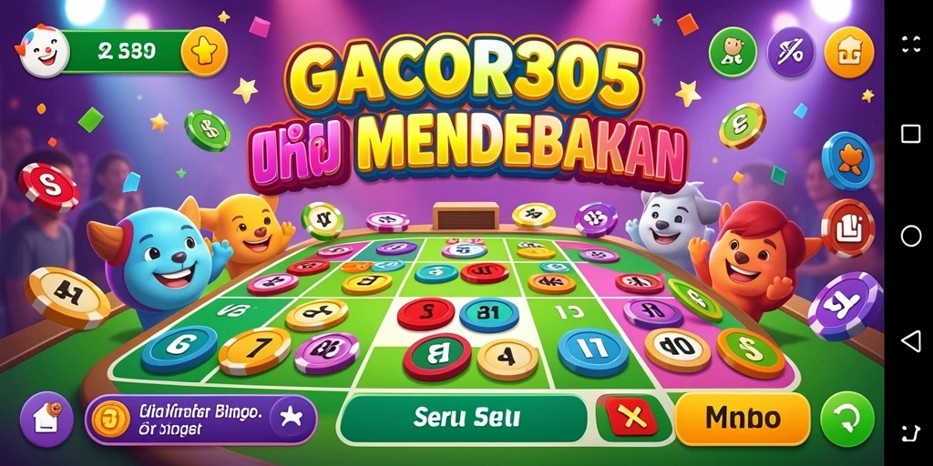 Tampilan gameplay GACOR305 yang penuh warna dan interaktif.