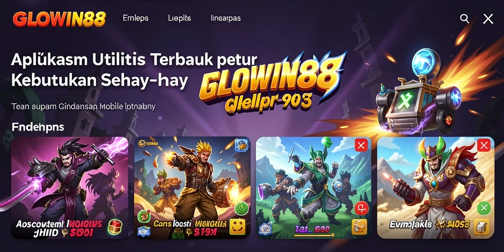 Screenshot GLOWIN88 menampilkan antarmuka aplikasi Utility yang user-friendly.