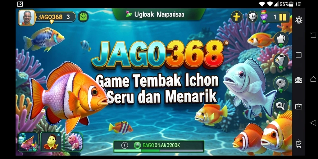 Tampilan gameplay seru dalam JAGO368 dengan aksi menembak ikan.