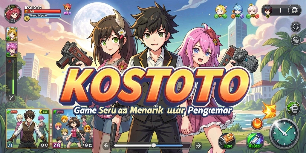 Gameplay KOSTOTO menampilkan karakter anime ikonik dalam aksi yang menegangkan.