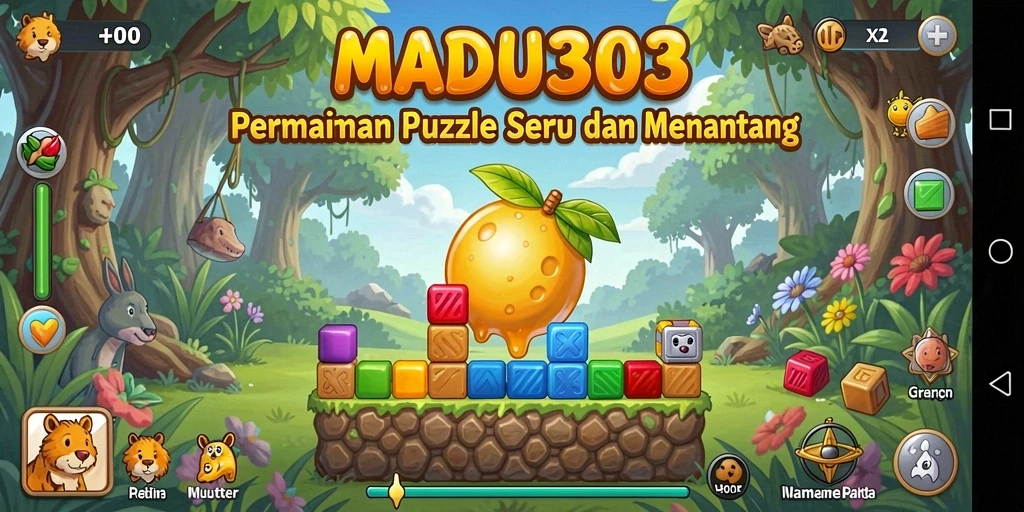 Tampilan seru gameplay MADU303 dengan berbagai teka-teki yang menantang.