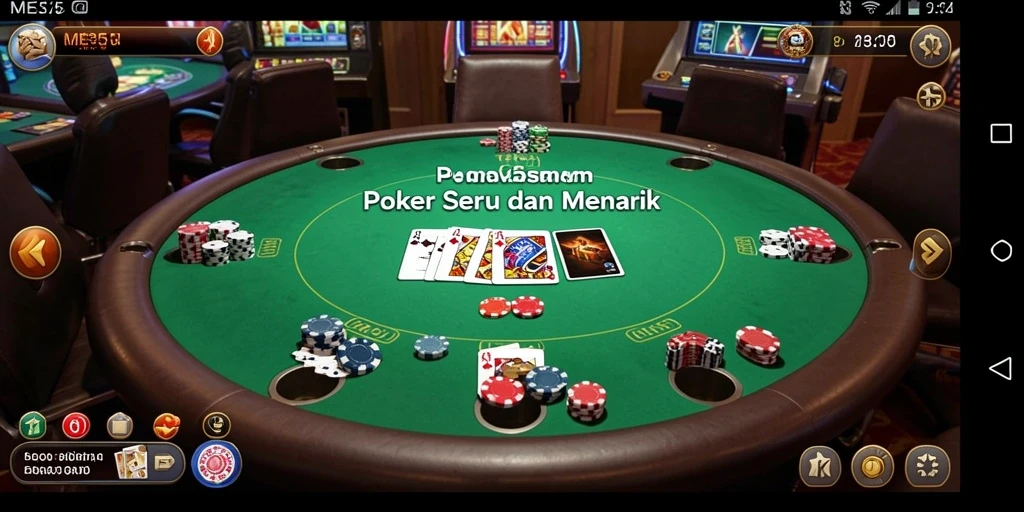 Tampilan menarik gameplay Poker di ME355 dengan interaksi sosial.