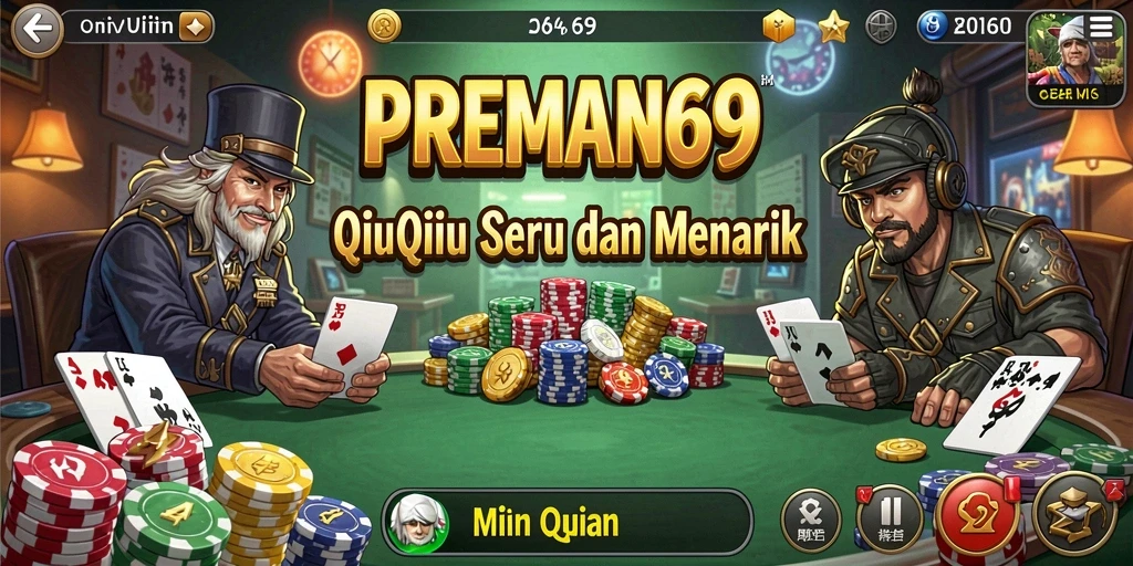 Screenshot gameplay QiuQiu yang seru dan interaktif.