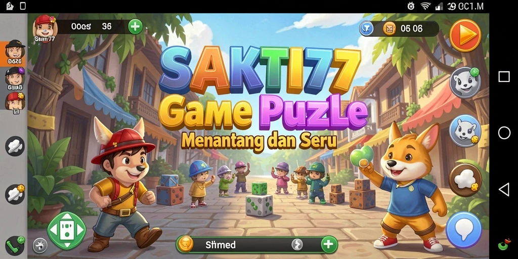 Screenshot menunjukkan gameplay SAKTI77 yang penuh warna dan seru.