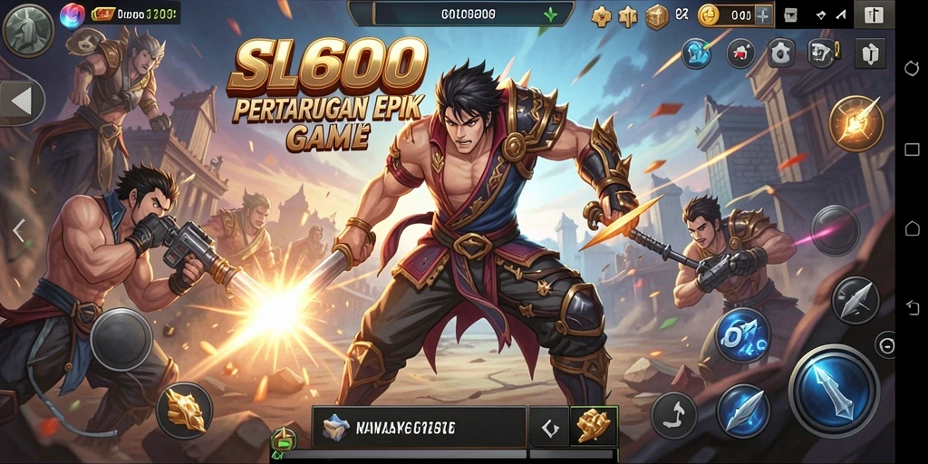 Screenshot menampilkan aksi pertarungan intens di SLOT6000.