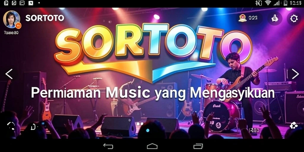 Tampilan gameplay SORTOTO yang seru dan interaktif untuk penggemar musik.