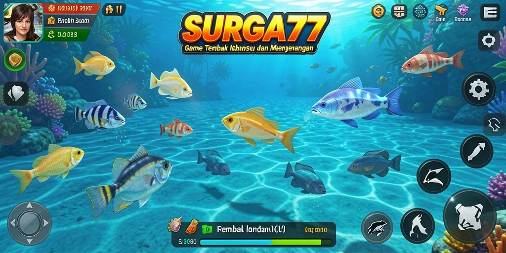 Tampilan gameplay menembak ikan yang seru di SURGA77.