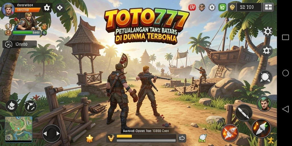 Screenshot gameplay TOTO777 menunjukkan eksplorasi dunia yang luas dan dinamis.