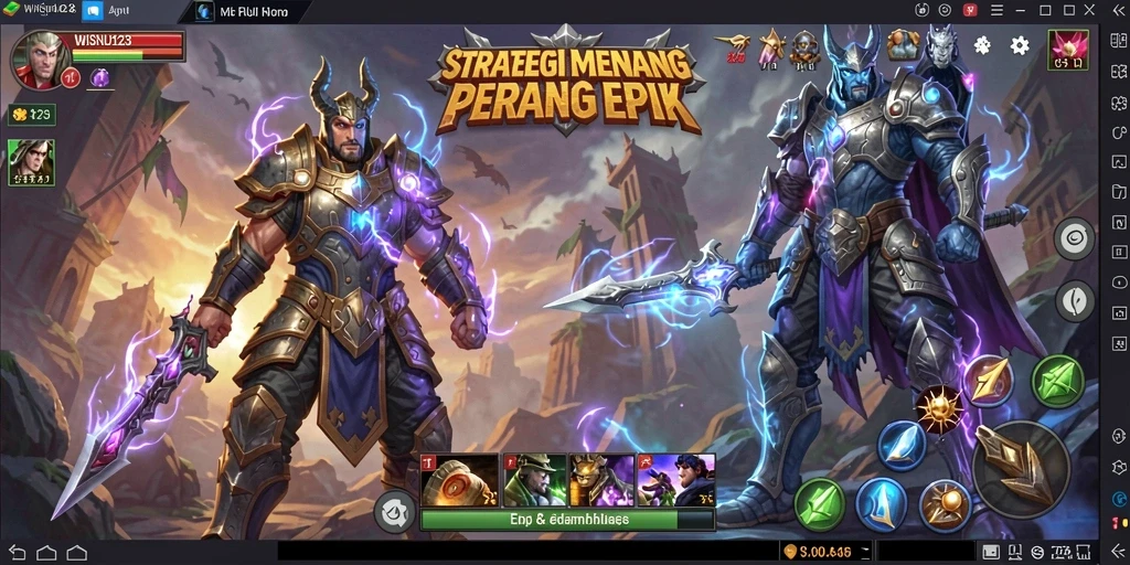 Screenshot gameplay WISNU123 yang menunjukkan pertempuran seru.